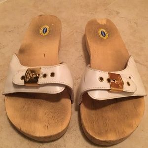 Leather white Dr. Scholl's sandals